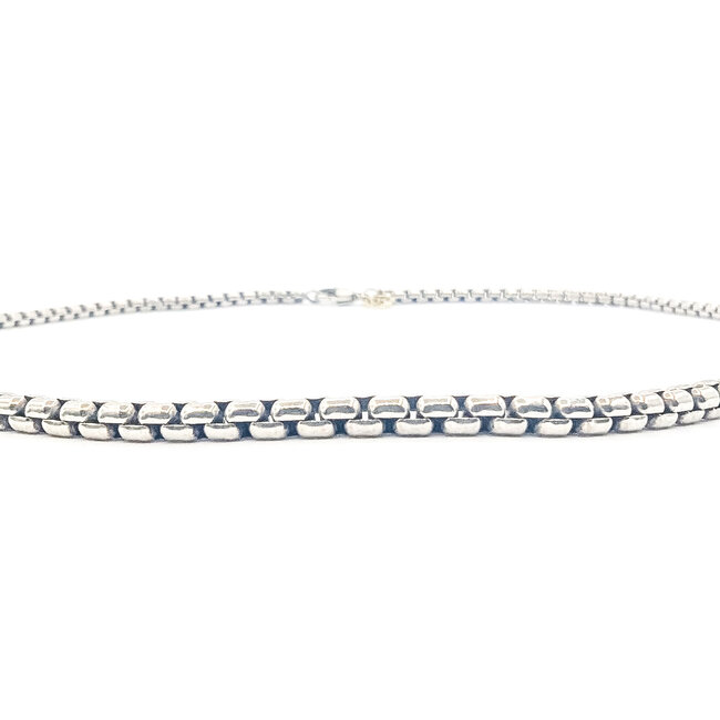 Necklace David Yurman Box Link 925 & 18kw 3.5mm 18" 28.92g 126080060