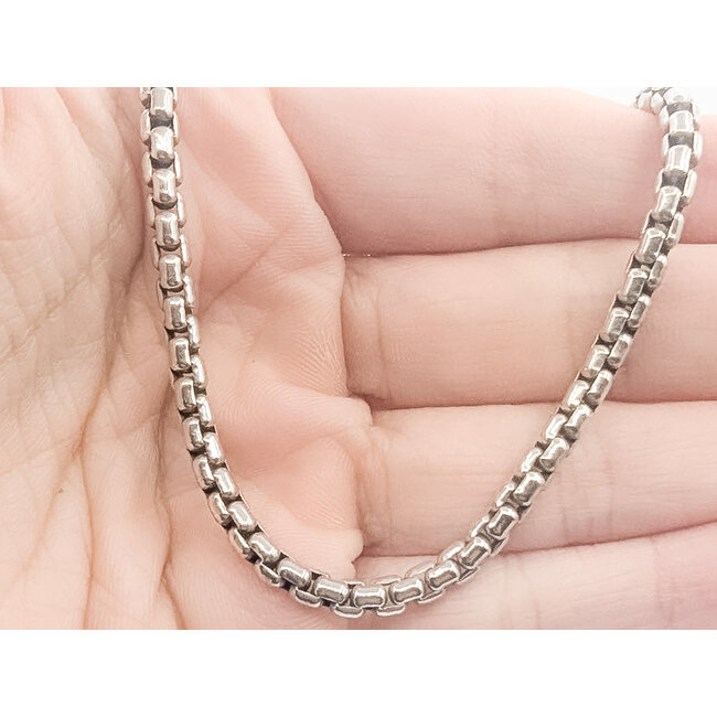 Necklace David Yurman Box Link 925 & 18kw 3.5mm 18" 28.92g 126080060