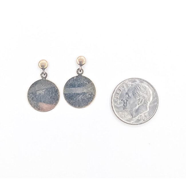 Earrings Stud Dangle Disc 14ky 13mm 1.49g 126082003