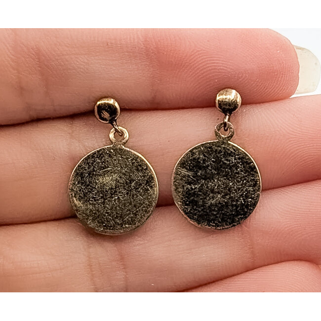 Earrings Stud Dangle Disc 14ky 13mm 1.49g 126082003