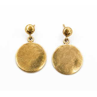 Earrings Stud Dangle Disc 14ky 13mm 1.49g 126082003