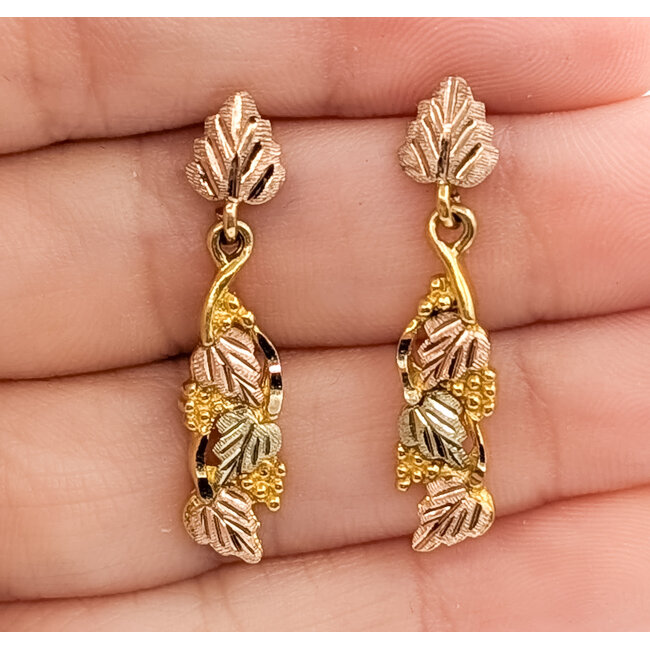 Earrings Black Hills Gold Dangle 10ktt 1.1x.25" 2.93g 126082006
