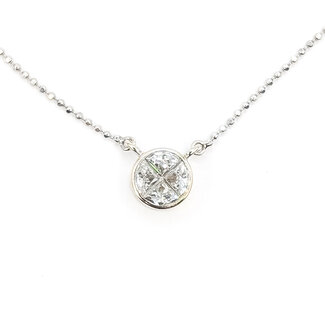 Necklace Illusion Set .60ctw Quadrant Diamonds 850pt 15-16" 3.03g 126080066