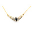 Necklace Twisted Ribbon Bars V-Shape .33ctw Round & Baguette Diamonds .50ct Midnight Sapphire 10ky 17" 5.49g 126080031