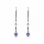 Earrings Dangle Leverback .03ctw Round Diamonds .33ctw Violet Tanzanite 14ky 1.1x.12" 1.38g 126080027