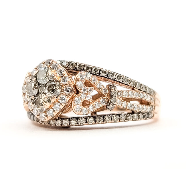Ring Starburst Halo 0.83ctw Round Diamonds 1.27ct Pinkish Violet Sapphire 18kw 14.5x13mm Sz6.5 4.4g 226070022