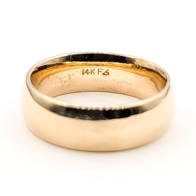 Ring Wide Plain Band 14ky 6mm Sz6.5 6.23g 126080067