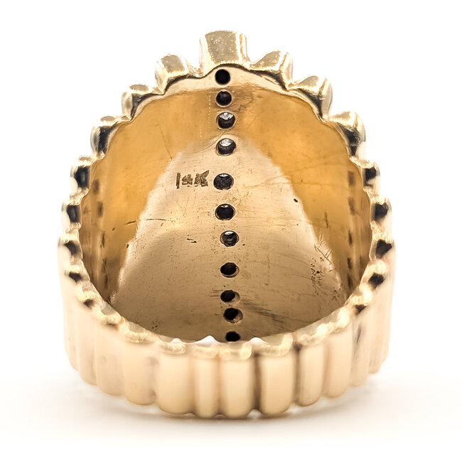 Ring Retro Modernist Cigar Band .33ctw Round Diamonds 14ky 25mm Sz8.5 15.05g 126080041