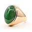 Ring Solitaire 24ct Green Jade 14ky 25mm Sz10.5 17.68g 126080038