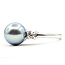 Ring 3-Stone .16ctw Round Diamonds 9mm Tahitian Pearl 14kw 2mm Sz7 3.82g 126080020