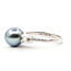 Ring 3-Stone .16ctw Round Diamonds 9mm Tahitian Pearl 14kw 2mm Sz7 3.82g 126080020