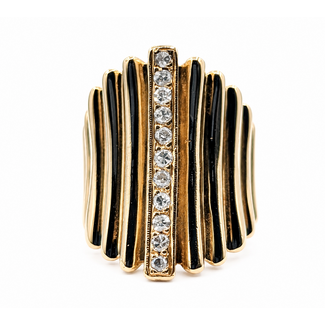 Ring Retro Modernist Cigar Band .33ctw Round Diamonds 14ky 25mm Sz8.5 15.05g 126080041
