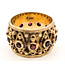 Ring Etruscan Revival Rope Cigar Band 1.25ctw Garnet 14ky 14mm Sz9 10.52g 126080042