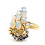 Ring Floral Spray Cocktail .16ctw Round Diamonds .21ctw Blue Sapphire 3.7ctw White Opal 18ky 25x16mm Sz8.5 10.19g 126080043
