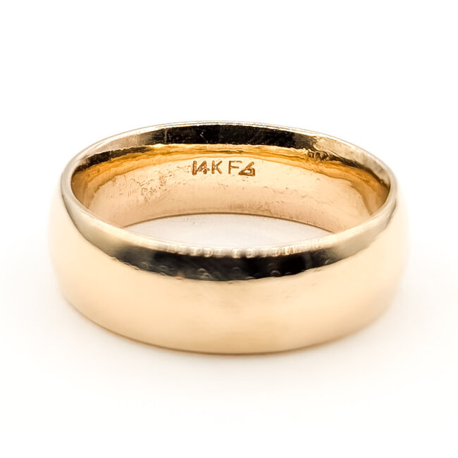 Ring Wide Plain Band 14ky 6mm Sz6.5 6.23g 126080067