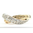 Ring Crossover .75ctw Round White & Yellow Diamonds 14ky 3mm Sz6 5.04g 226080010