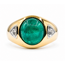 Ring 3-Stone Designer Richard Krementz .51ctw Trillion Diamonds 3.77ct Green Emerald 18ky 13mm Sz13 14.6g 226080008