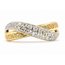 Ring Crossover .75ctw Round White & Yellow Diamonds 14ky 3mm Sz6 5.04g 226080010