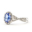 Ring Halo Twist Band .33ctw Round Diamonds .85ct Purplish Blue Tanzanite 10kw 3.5mm Sz7 2.55g 226080012