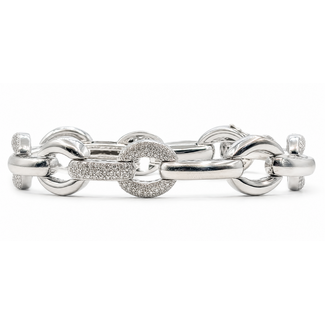 Bracelet Chain Link Pave 3ctw Round Diamonds 14kw 15.5mm 7" 38.51g 226080011