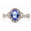 Ring Halo Twist Band .33ctw Round Diamonds .85ct Purplish Blue Tanzanite 10kw 3.5mm Sz7 2.55g 226080012