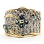 Ring Floral Cluster Cocktail 1.5ctw Round Diamonds 1.00ctw Color-Changing Alexandrite 14ky 16mm Sz9 9.51g 226080013