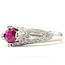 Ring Openwork Milgrain .25ctw Round Diamonds .60ct Red Ruby 14kw 5.5mm Sz9 5.14g 226080015
