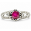 Ring Openwork Milgrain .25ctw Round Diamonds .60ct Red Ruby 14kw 5.5mm Sz9 5.14g 226080015
