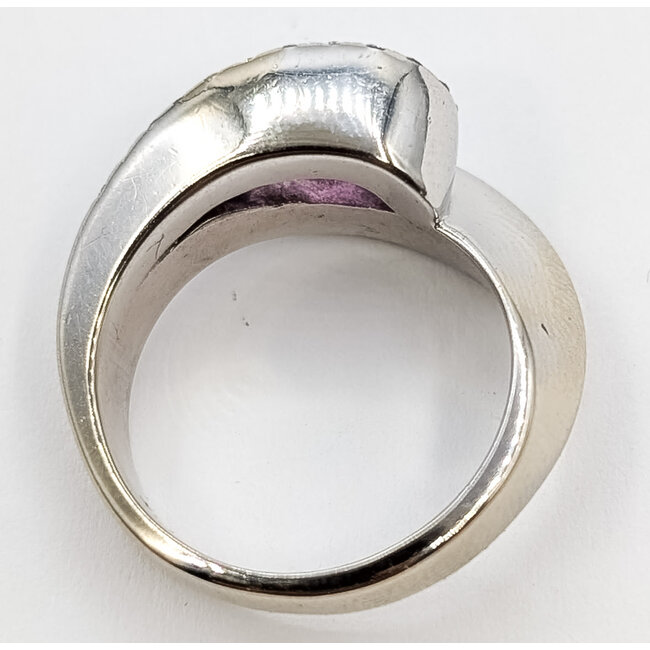Ring Asymemetrical Bypass .10ctw Round Diamonds .90ct Pink Sapphire 14kw 4.5mm Sz4.5 7.08g 226080016