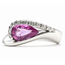 Ring Asymemetrical Bypass .10ctw Round Diamonds .90ct Pink Sapphire 14kw 4.5mm Sz4.5 7.08g 226080016