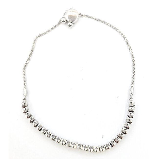 Bracelet Tennis Style Diamond Cut Bolo Clasp 1.12ctw Round Diamonds 14kw 4.2mm 6-7.5" 12.71g 226080017