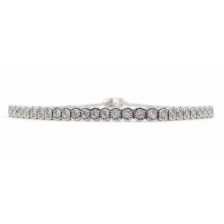 Bracelet Tennis Style Diamond Cut Bolo Clasp 1.12ctw Round Diamonds 14kw 4.2mm 6-7.5" 12.71g 226080017