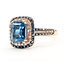 Ring Effy Double Halo .50ctw Blue & White Round Diamonds 2.25ct London Blue Topaz 14kr 2.5mm Sz6.5 3.03g 226080018