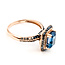 Ring Effy Double Halo .50ctw Blue & White Round Diamonds 2.25ct London Blue Topaz 14kr 2.5mm Sz6.5 3.03g 226080018