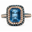 Ring Effy Double Halo .50ctw Blue & White Round Diamonds 2.25ct London Blue Topaz 14kr 2.5mm Sz6.5 3.03g 226080018