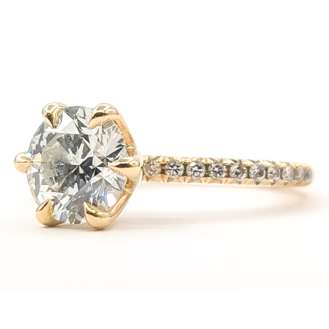 Ring Engagement 1.60ctw Round Lab Grown Diamonds 18ky 1.75mm Sz4 3.32g 226080023