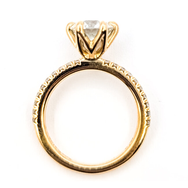 Ring Engagement 1.60ctw Round Lab Grown Diamonds 18ky 1.75mm Sz4 3.32g 226080023