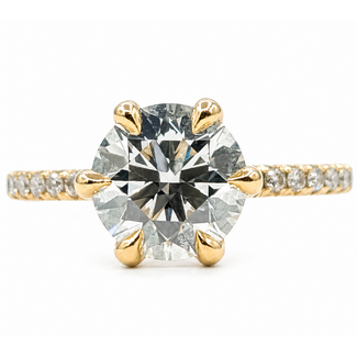 Ring Engagement 1.60ctw Round Lab Grown Diamonds 18ky 1.75mm Sz4 3.32g 226080023