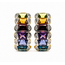 Earrings Multi-Gemstone Omega Back .10ctw Round Diamonds 6ctw Peridot, Garnet, Citrine, Amethyst, Iolite, London Blue Topaz 18ky .75x.3" 11.27g 226080025