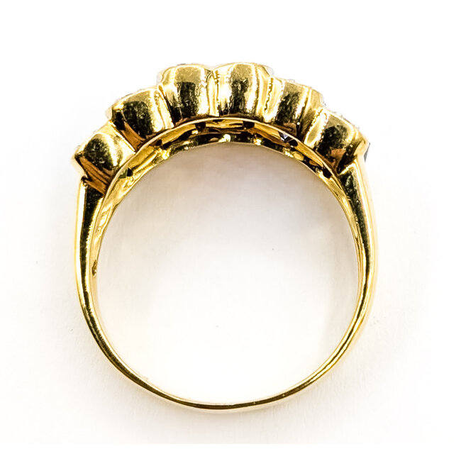Ring Multi-Gemstone Architectual Band .05ctw Round Diamonds 3ctw Peridot, Garnet, Citrine, Amethyst, Iolite, London Blue Topaz 18ky 5mm Sz7.5 6.64g 226080026