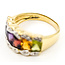 Ring Multi-Gemstone Architectual Band .05ctw Round Diamonds 3ctw Peridot, Garnet, Citrine, Amethyst, Iolite, London Blue Topaz 18ky 5mm Sz7.5 6.64g 226080026