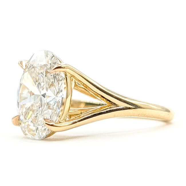 Ring Engagement Split Band 3.01ct Oval Lab Grown Diamond IGI: LG761503805       14ky 2mm Sz5.25 4.22g 226080028