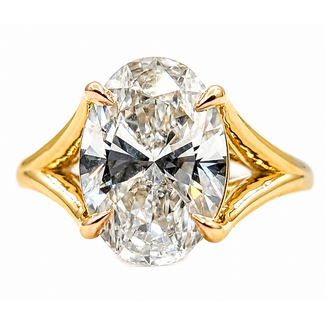Reese Prellwitz Ring Engagement Split Band 3.01ct Oval Lab Grown Diamond IGI: LG761503805       14ky 2mm Sz5.25 4.22g 226080028