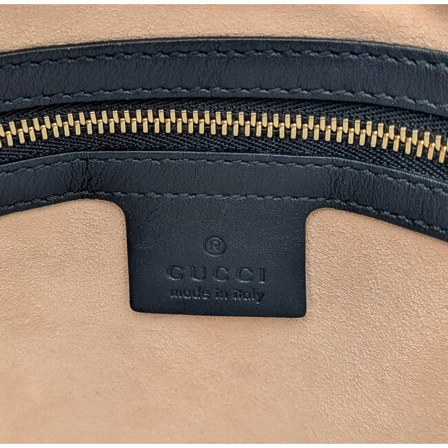 Handbag Gucci GG Embossed Black Leather Chain Shoulder Bag 474988 520981 126085052