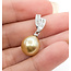 Pendant Drop .08ctw Baguette Diamonds 10mm Golden South Sea Pearl 18kw 10.2mm 2.51g 226080021