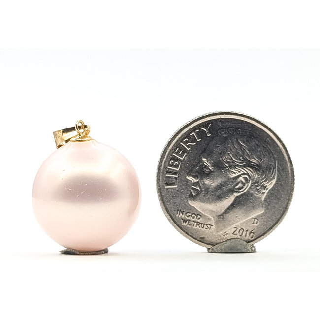 Pendant Solitaire 14mm Pink South Sea Pearl 14ky 14.2mm 4.27g 226080020