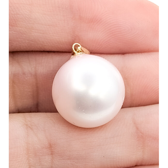 Pendant Solitaire 14mm Pink South Sea Pearl 14ky 14.2mm 4.27g 226080020