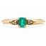 Ring 3-Stone .01ctw Round Diamonds .17ct Green Emerald 10ky 2.35mm Sz8 2.07g 126080039