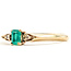 Ring 3-Stone .01ctw Round Diamonds .17ct Green Emerald 10ky 2.35mm Sz8 2.07g 126080039