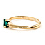 Ring 3-Stone .01ctw Round Diamonds .17ct Green Emerald 10ky 2.35mm Sz8 2.07g 126080039